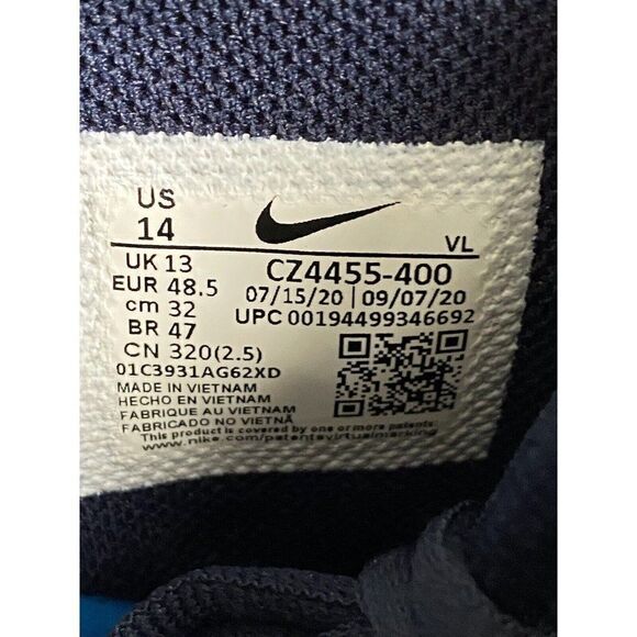 Nike Alpha Huarache 3 High Mens Baseball Cleats Men’s Sz 14 Navy Blue CZ4455-400 - Picture 4 of 11